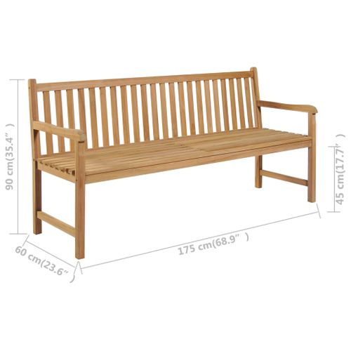 Banc De Jardin Avec Coussin Anthracite 175 Cm Teck Massif
