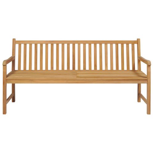 Banc De Jardin Avec Coussin Bleu 175 Cm Bois De Teck Massif