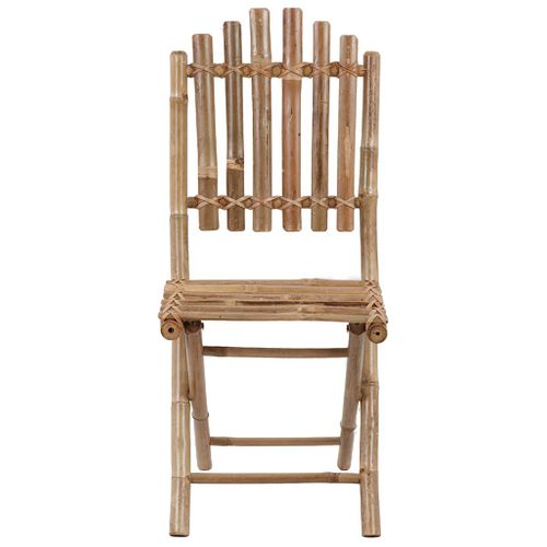 Chaises Pliables De Jardin 2 Pièces Avec Coussins Bambou