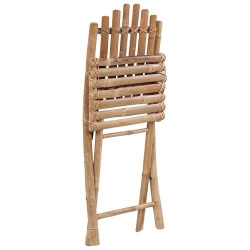 Chaises Pliables De Jardin 2 Pièces Avec Coussins Bambou