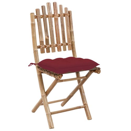 Chaises Pliables De Jardin Lot De 2 Avec Coussins Bambou
