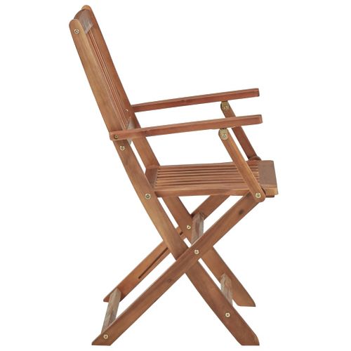 Chaises Pliables De Jardin 4 PCs Avec Coussins Bois D'acacia