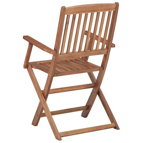 Chaises Pliables De Jardin 4 PCs Avec Coussins Bois D'acacia