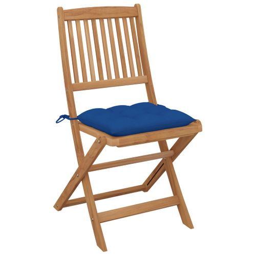 Chaises Pliables De Jardin 4 PCs Avec Coussins Bois D'acacia
