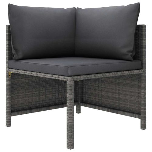 Salon De Jardin 12 Pièces Avec Coussins Résine Tressée Gris