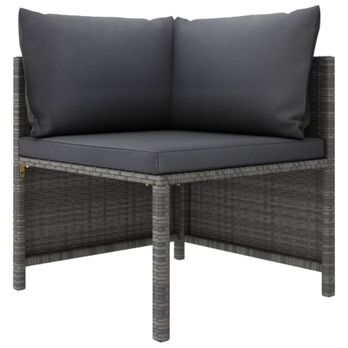 Salon De Jardin 12 Pièces Avec Coussins Résine Tressée Gris