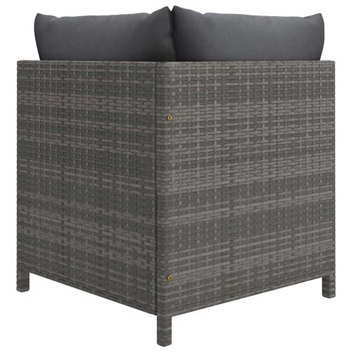 Salon De Jardin 12 Pièces Avec Coussins Résine Tressée Gris