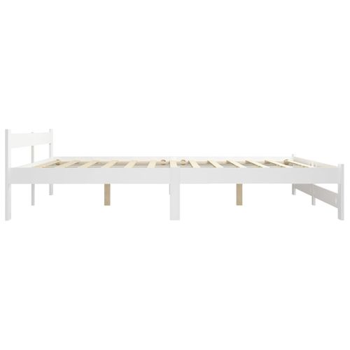 Cadre De Lit Sans Matelas Blanc Bois De Pin Massif 120x200 Cm