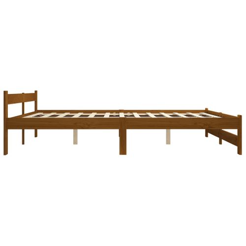 Cadre De Lit Sans Matelas Marron Miel Pin Massif 120x200 Cm
