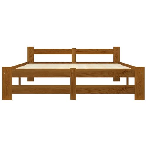 Cadre De Lit Sans Matelas Marron Miel Pin Massif 120x200 Cm