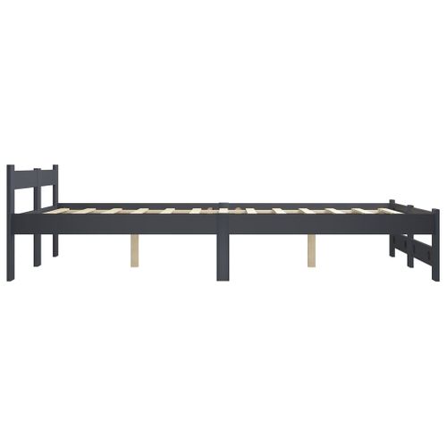 Cadre De Lit Sans Matelas Gris Foncé Pin Massif 120x200 Cm