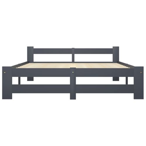 Cadre De Lit Sans Matelas Gris Foncé Pin Massif 120x200 Cm