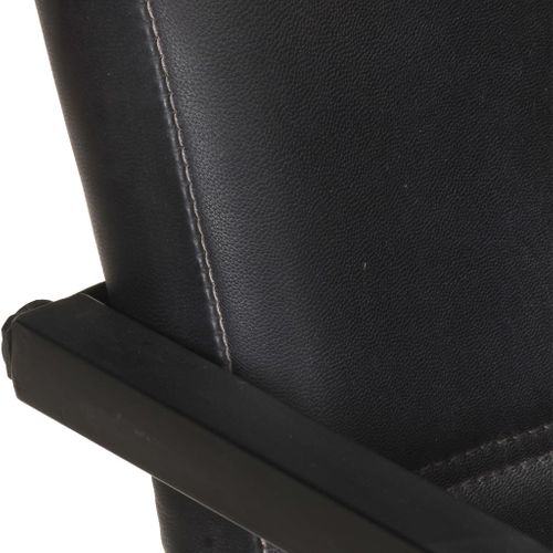 Chaises à Manger Cantilever Lot De 4 Noir Cuir Véritable