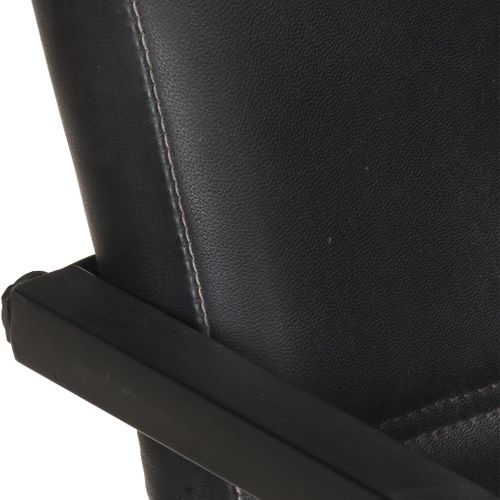 Chaises De Salle À Manger Cantilever 6 PCs Noir Cuir Véritable