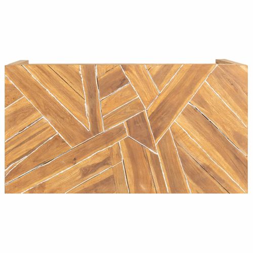 Table Basse Bois De Teck Massif 110x35x38 Cm