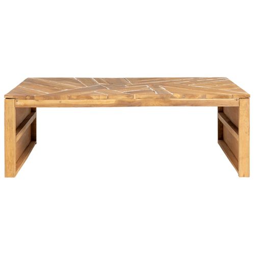 Table Basse Bois De Teck Massif 110x35x38 Cm