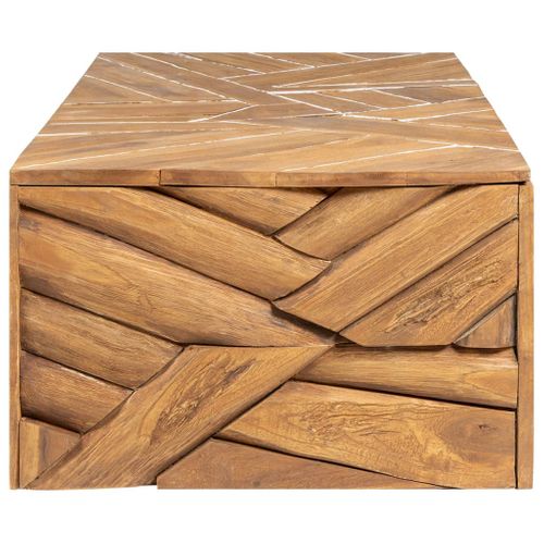 Table Basse Bois De Teck Massif 110x35x38 Cm