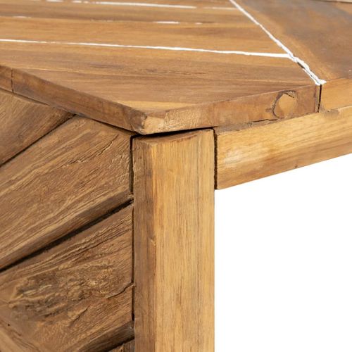 Table Basse Bois De Teck Massif 110x35x38 Cm