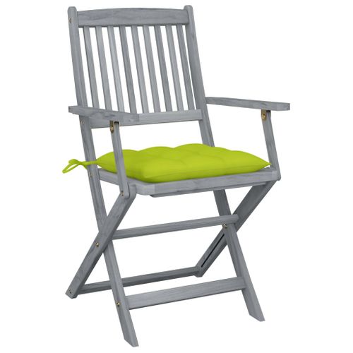 Chaises Pliables D'extérieur 6 PCs Avec Coussins Bois D'acacia