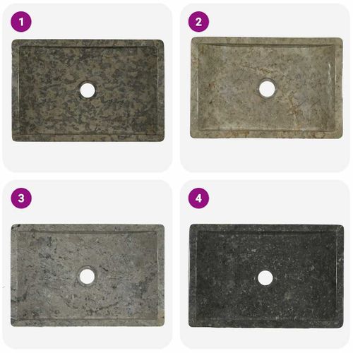 Lavabo 45x30x12 Cm Marbre Gris Brillant