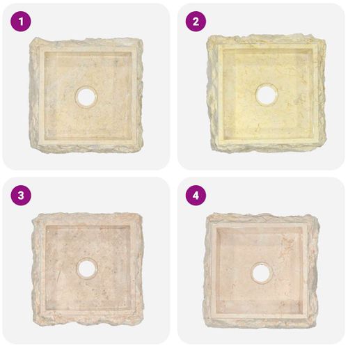 Lavabo Crème 30x30x13 Cm Marbre