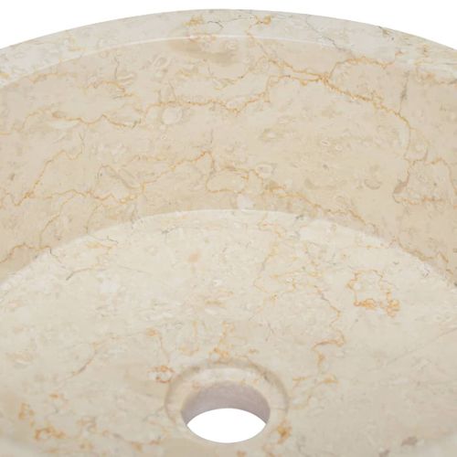 Lavabo Crème Ø40x15 Cm Marbre