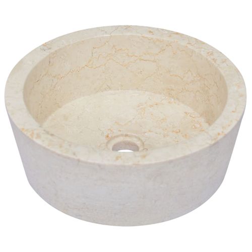Lavabo Crème Ø40x15 Cm Marbre