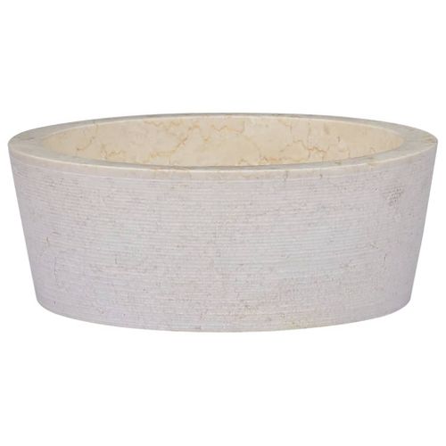 Lavabo Crème Ø40x15 Cm Marbre