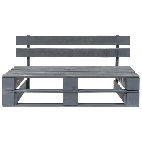 Canapé Central Palette De Jardin Gris Bois De Pin Imprégné