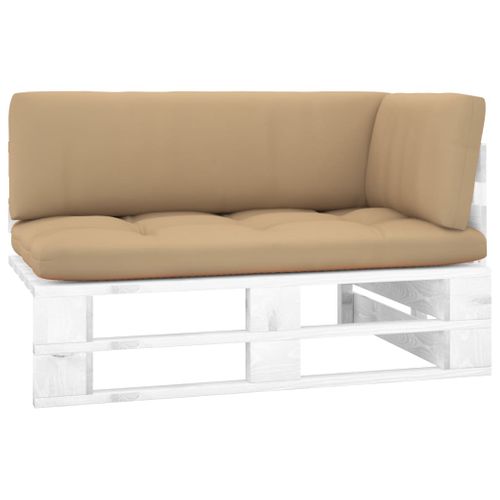 Canapé D'angle Palette De Jardin Bois De Pin Imprégné De Blanc