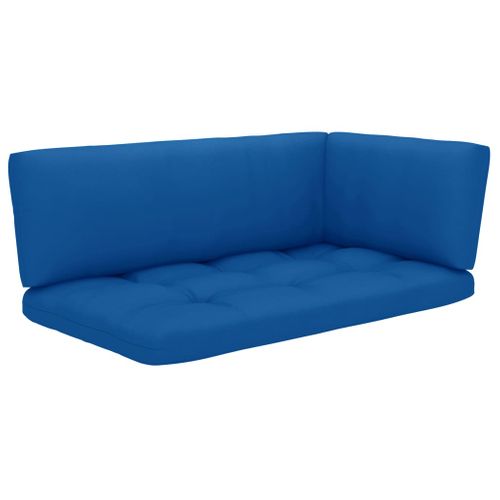 Salon De Jardin Palette 4pcs Avec Coussins Bois De Pin Imprégné