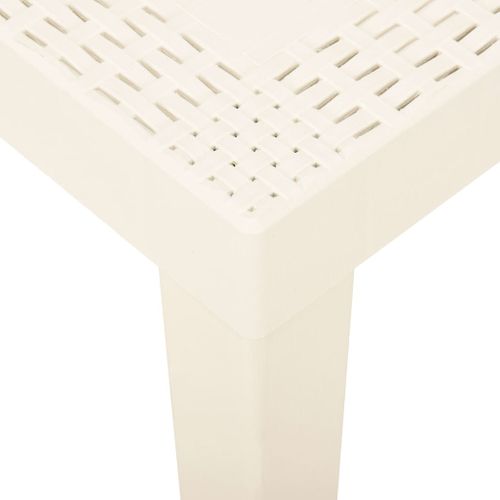 Table De Jardin Blanc 79x65x72 Cm Plastique