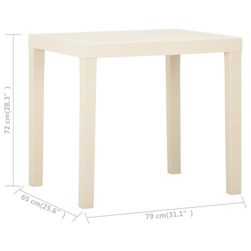 Table De Jardin Blanc 79x65x72 Cm Plastique