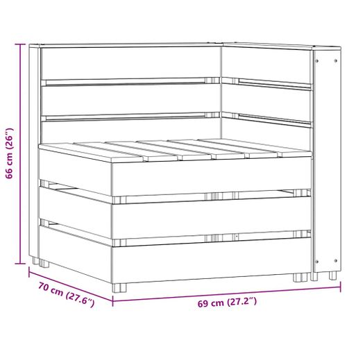 Canapé Palette D'angle De Jardin Bois De Pin Imprégné