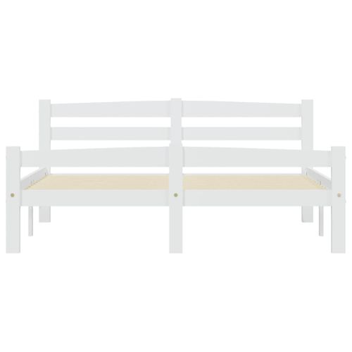 Cadre De Lit Sans Matelas Blanc Bois De Pin Massif 120x200 Cm