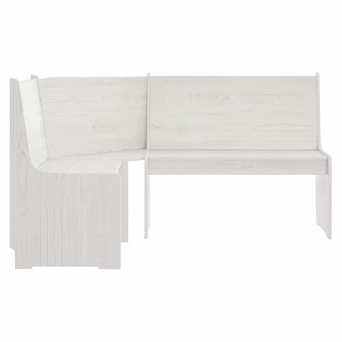 Banc D'angle Reine 151 Cm Blanc Bois De Pin Solide