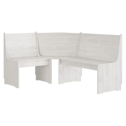Banc D'angle Reine 151 Cm Blanc Bois De Pin Solide