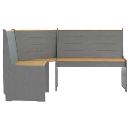 Banc D'angle Reine 151cm Marron Miel Et Gris Bois De Pin Solide