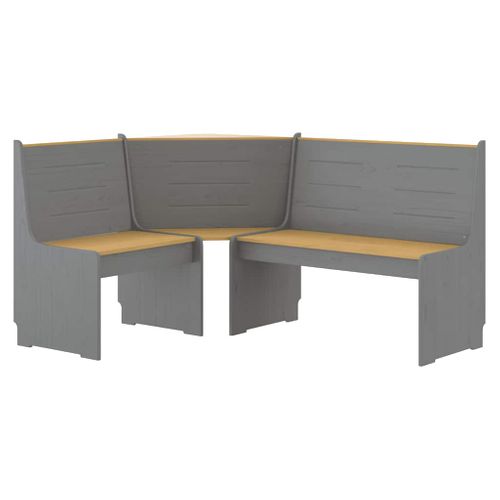 Banc D'angle Reine 151cm Marron Miel Et Gris Bois De Pin Solide