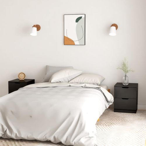 Tables De Chevet 2 Pièces Noir 40x40x50 Cm Bois Contreplaqué