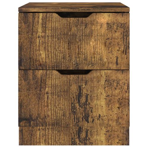 Tables De Chevet 2 Pièces Chêne Fumé 40x40x50 Cm Bois Contreplaqué