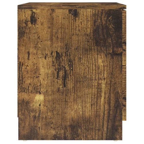 Tables De Chevet 2 Pièces Chêne Fumé 40x40x50 Cm Bois Contreplaqué