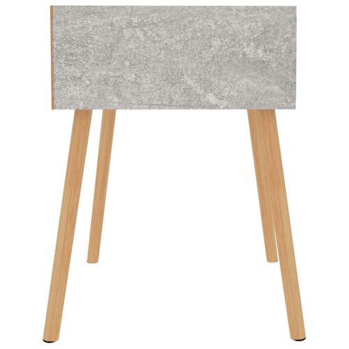 Table De Chevet Gris Béton 40x40x56 Cm Bois Contreplaqué