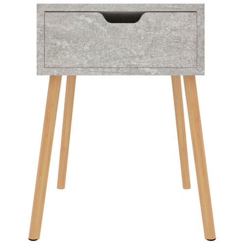 Table De Chevet Gris Béton 40x40x56 Cm Bois Contreplaqué