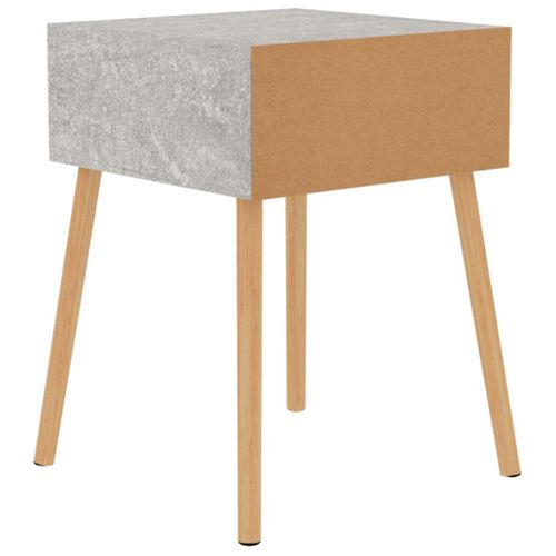 Table De Chevet Gris Béton 40x40x56 Cm Bois Contreplaqué