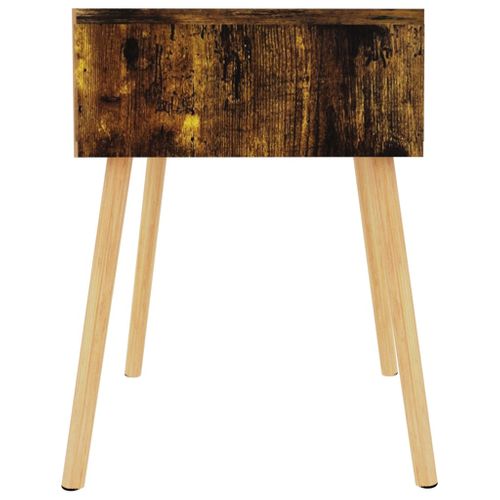 Tables De Chevet 2 Pièces Chêne Fumé 40x40x56 Cm Bois Contreplaqué