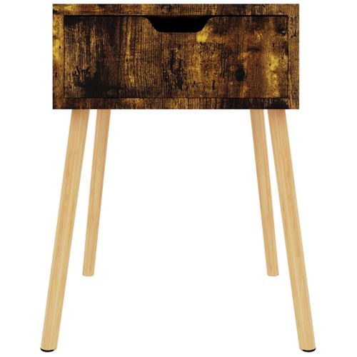 Tables De Chevet 2 Pièces Chêne Fumé 40x40x56 Cm Bois Contreplaqué