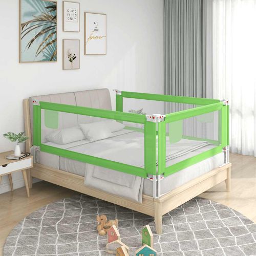 Barrière De Sécurité De Lit D'enfant Vert 120x25 Cm Tissu
