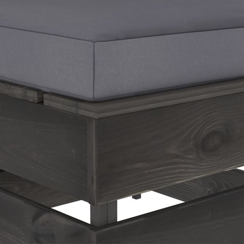 Canapé Central Sectionnel Avec Coussins Bois Imprégné De Gris