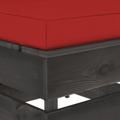 Canapé Central Sectionnel Avec Coussins Bois Imprégné De Gris